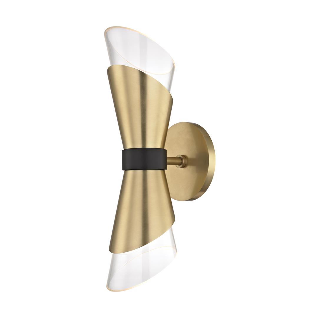 Hudson Valley Lighting Angie 2 Light Sconces H130102 Wall Sconces Mitzi Aged Brass/Black  