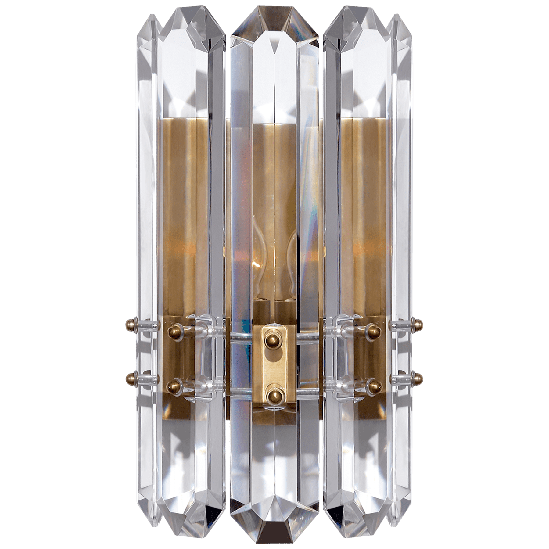 Visual Comfort Bonnington Wall Sconce Wall Light Fixtures Visual Comfort Hand-Rubbed Antique Brass Crystal 