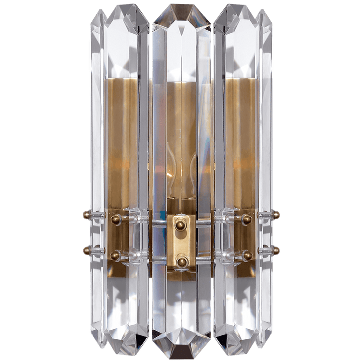 Visual Comfort Bonnington Wall Sconce Wall Sconces Visual Comfort & Co. Hand-Rubbed Antique Brass Crystal 