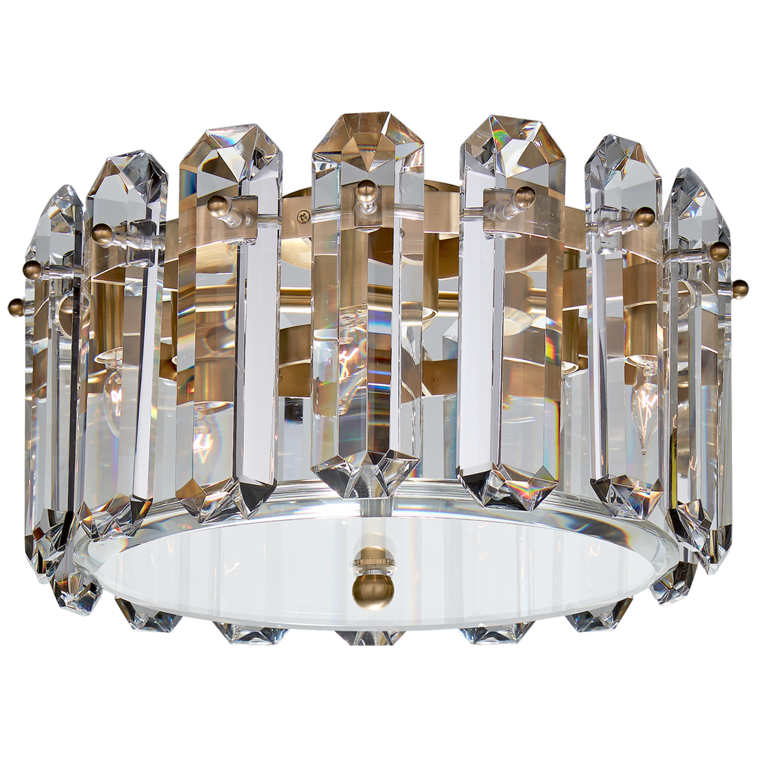 Visual Comfort Bonnington Small Flush Mount Ceiling Flush Mounts Visual Comfort & Co. Hand-Rubbed Antique Brass Crystal 