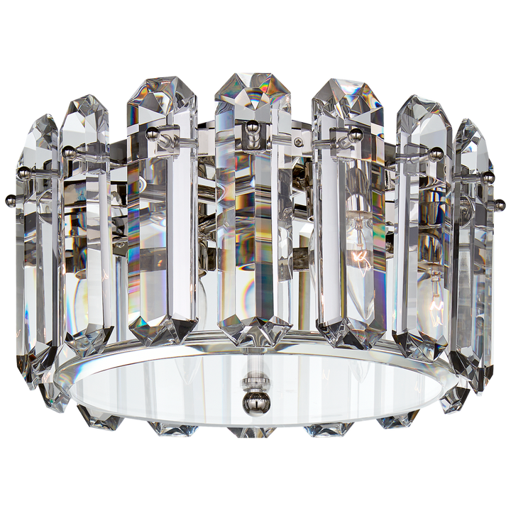 Visual Comfort Bonnington Small Flush Mount Ceiling Flush Mounts Visual Comfort & Co. Polished Nickel Crystal 