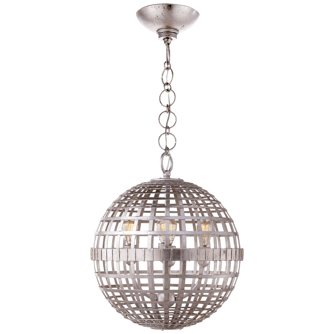 Visual Comfort Mill Small Globe Lantern Pendants Visual Comfort & Co. Burnished Silver Leaf No Option 