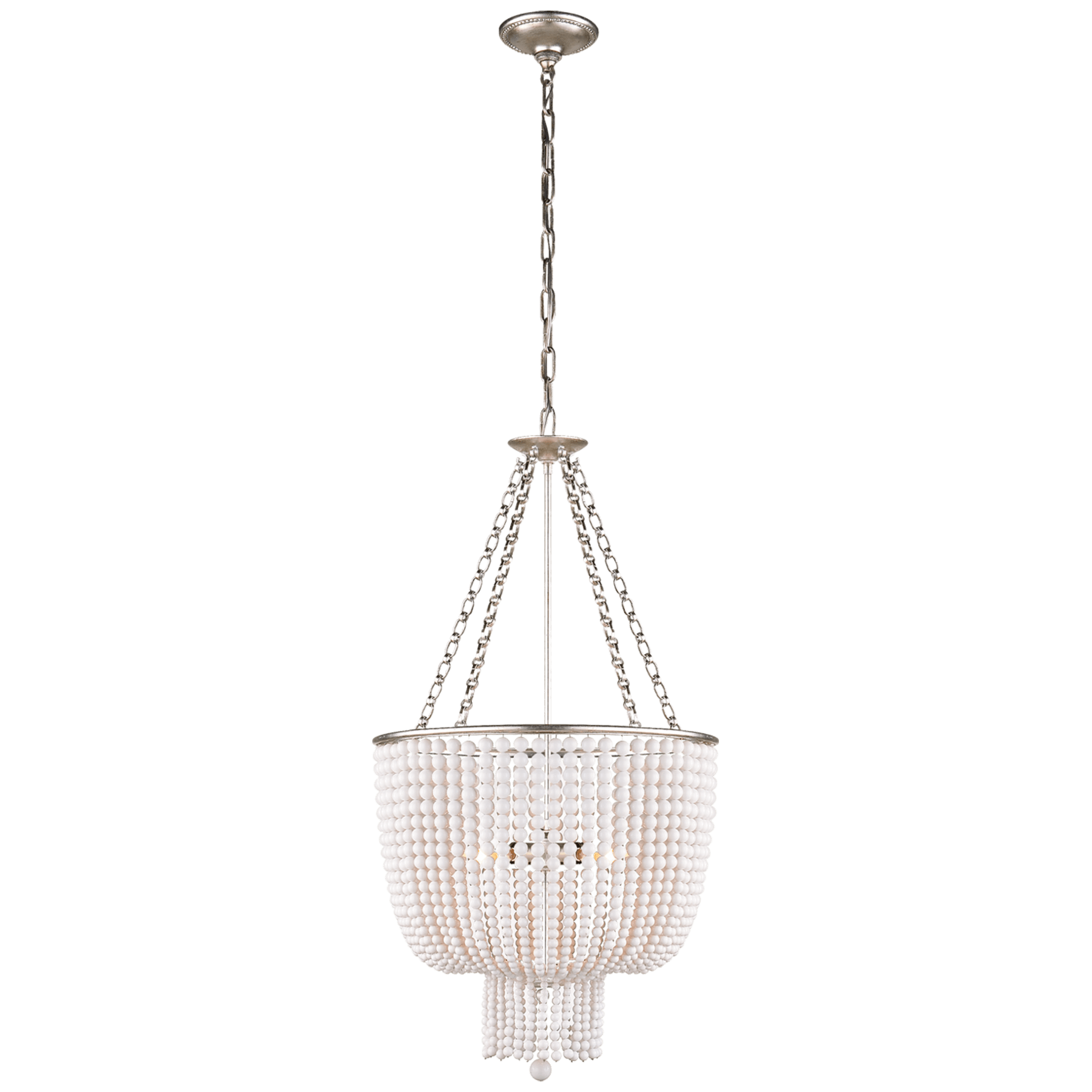 Visual Comfort Jacqueline Chandelier Chandeliers Visual Comfort Burnished Silver Leaf White Acrylic 