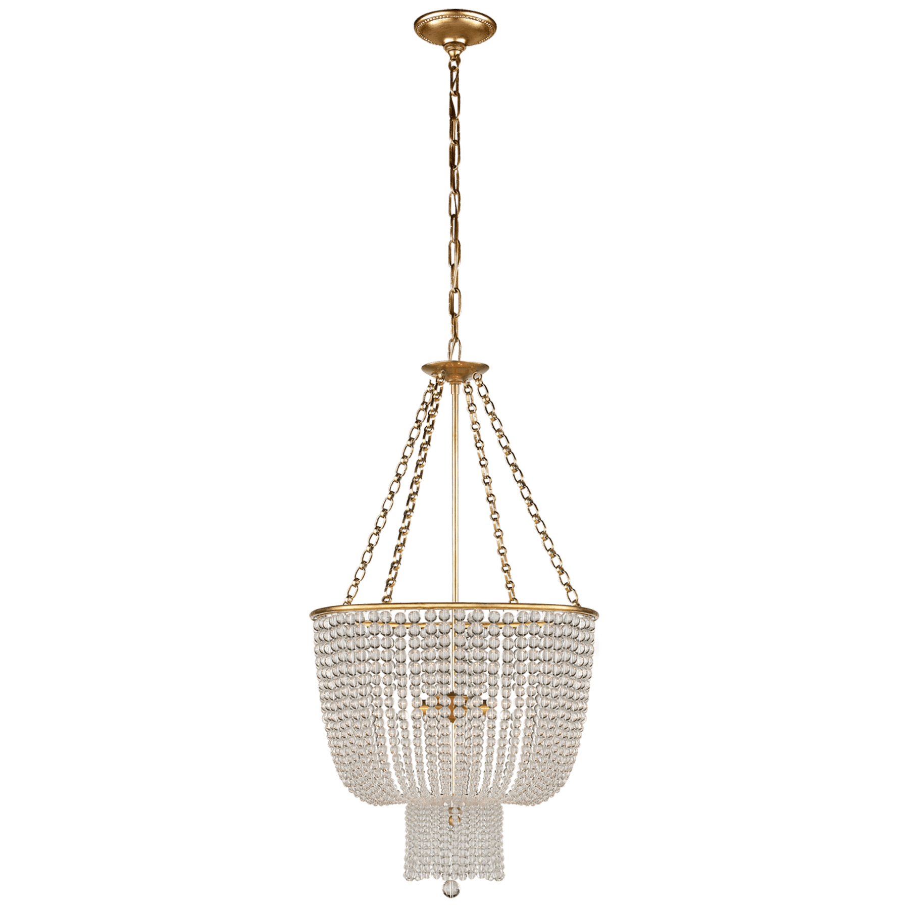 Visual Comfort Jacqueline Chandelier Chandeliers Visual Comfort Hand-Rubbed Antique Brass Clear Glass 