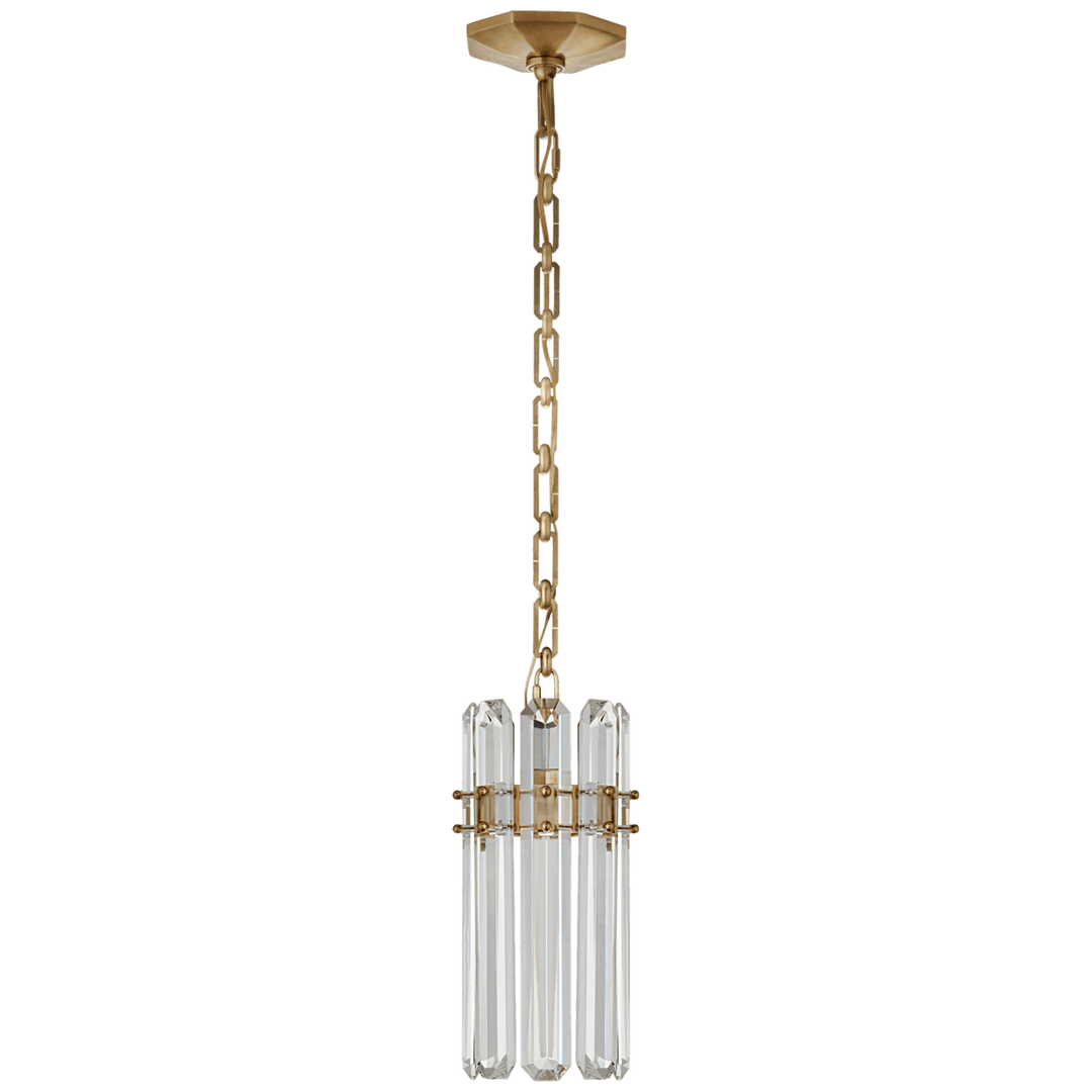 Visual Comfort Bonnington Small Pendant Pendants Visual Comfort & Co. Hand-Rubbed Antique Brass Crystal 