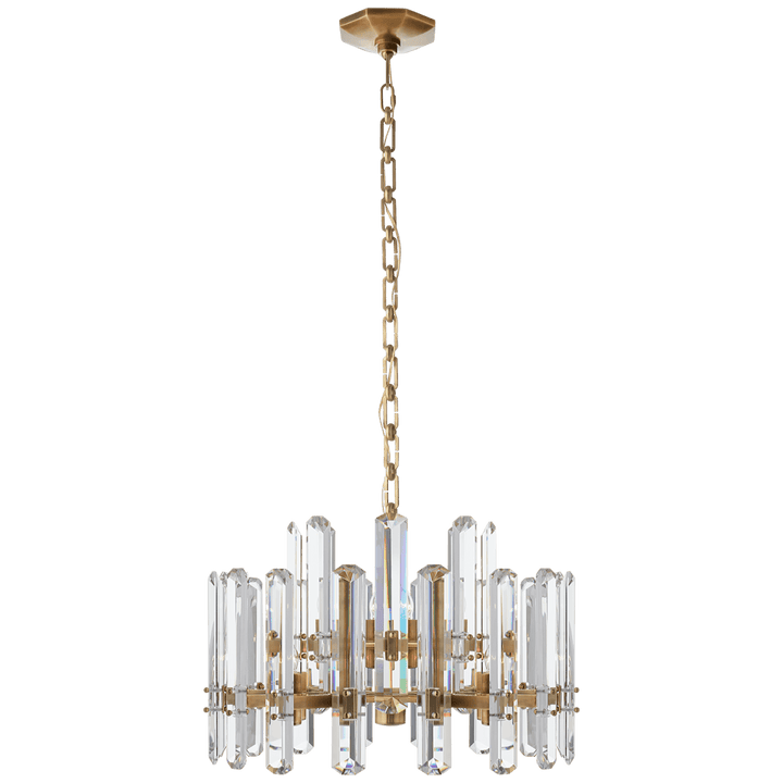 Visual Comfort Bonnington Chandelier Chandeliers Visual Comfort & Co. Hand-Rubbed Antique Brass Crystal 