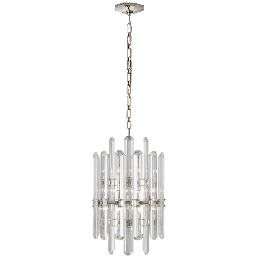 Visual Comfort Bonnington Tall Chandelier Chandeliers Visual Comfort & Co. Polished Nickel Crystal 