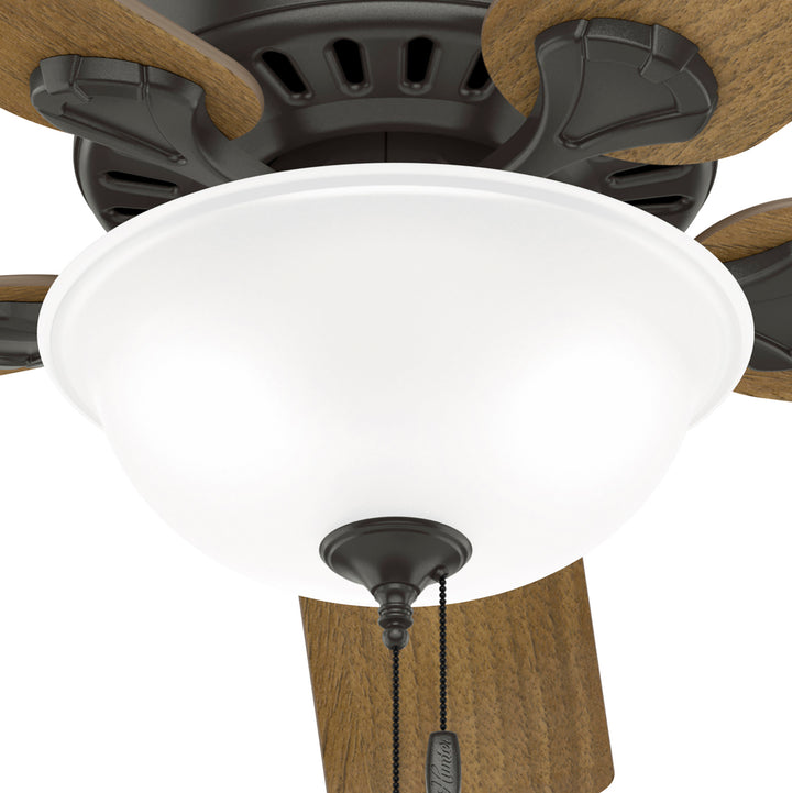 Hunter 52 inch Pro's Best Ceiling Fan with LED Light Kit and Pull Chain Indoor Ceiling Fans Hunter Noble Bronze American Walnut / Dark Walnut Painted Cased White