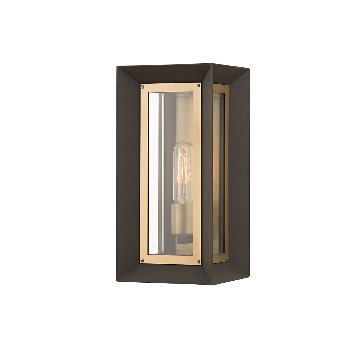 Troy LOWRY 1 LIGHT SMALL EXTERIOR WALL SCONCE B4051 Outdoor l Wall Troy Lighting TEXTURED BRONZE/PATINA BRASS  