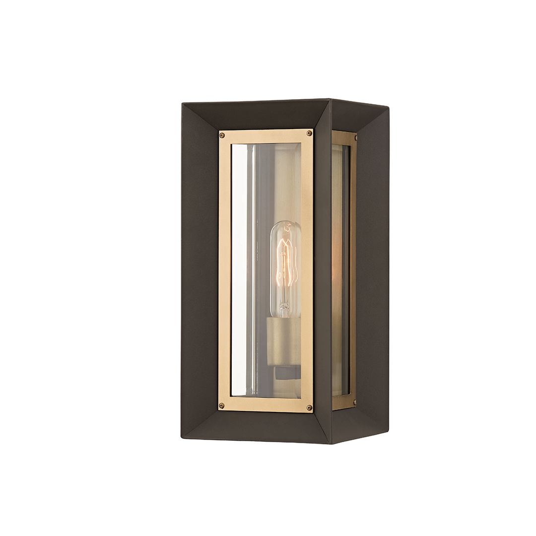 Troy LOWRY 1 LIGHT SMALL EXTERIOR WALL SCONCE B4051 Wall Sconces Troy Lighting TEXTURED BRONZE/PATINA BRASS  