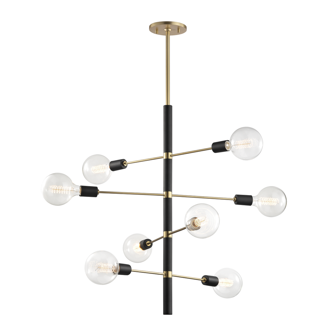 Hudson Valley Lighting Astrid 8 Light Chandelier H178808 Chandeliers Mitzi Aged Brass/Black  