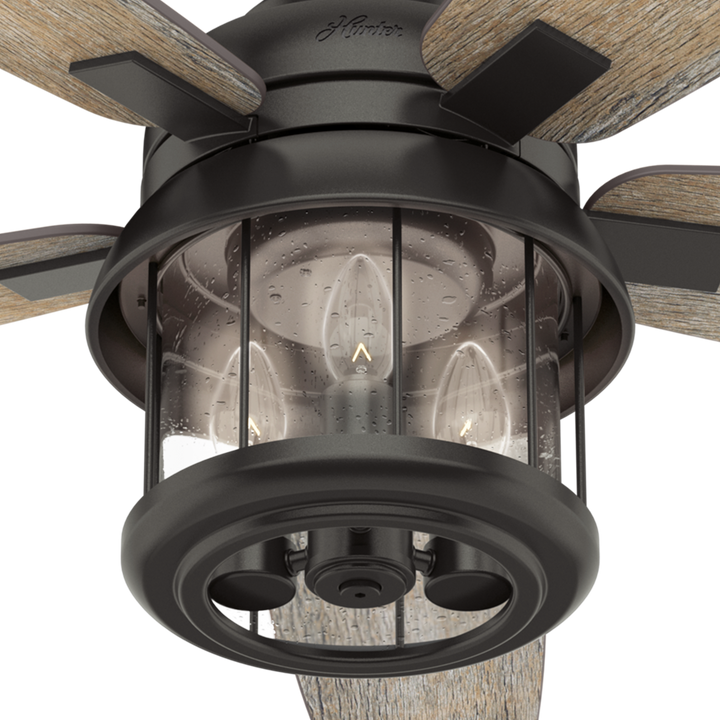 Hunter 52 inch Coral Bay Damp Rated Ceiling Fan with LED Light Kit and Handheld Remote Indoor Ceiling Fans Hunter