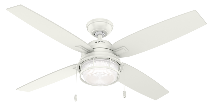 Hunter 52 inch Ocala Damp Rated Ceiling Fan with LED Light Kit and Pull Chain Indoor Ceiling Fans Hunter   