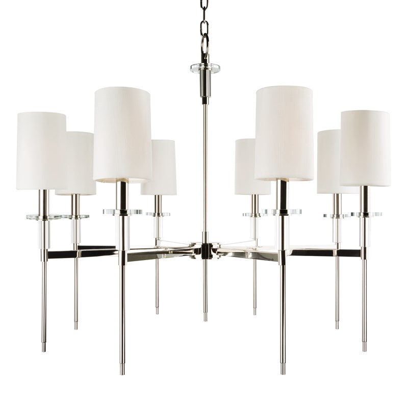 Amherst - 8 LIGHT CHANDELIER Chandeliers Hudson Valley Lighting Polished Nickel  