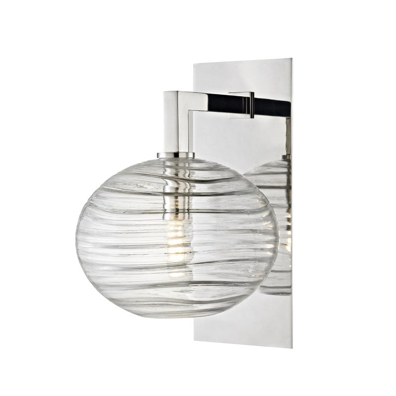 BRETON - 1 LIGHT WALL SCONCE Wall Sconces Hudson Valley Lighting Polished Nickel  