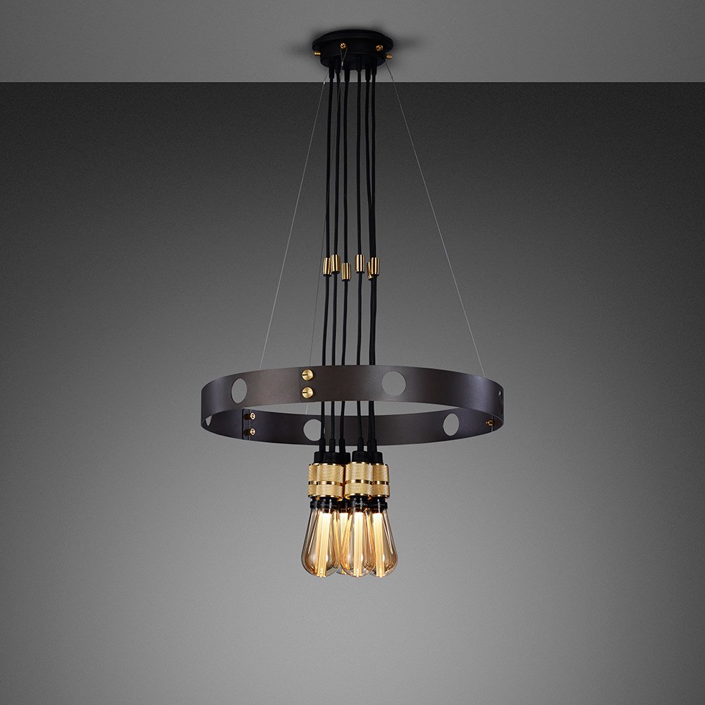 Buster + Punch Hero Light NHE Chandeliers Buster + Punch Graphite / Brass 30"