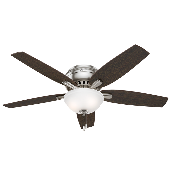 Hunter 52 inch Newsome Low Profile Ceiling Fan with LED Light Kit and Pull Chain Indoor Ceiling Fans Hunter