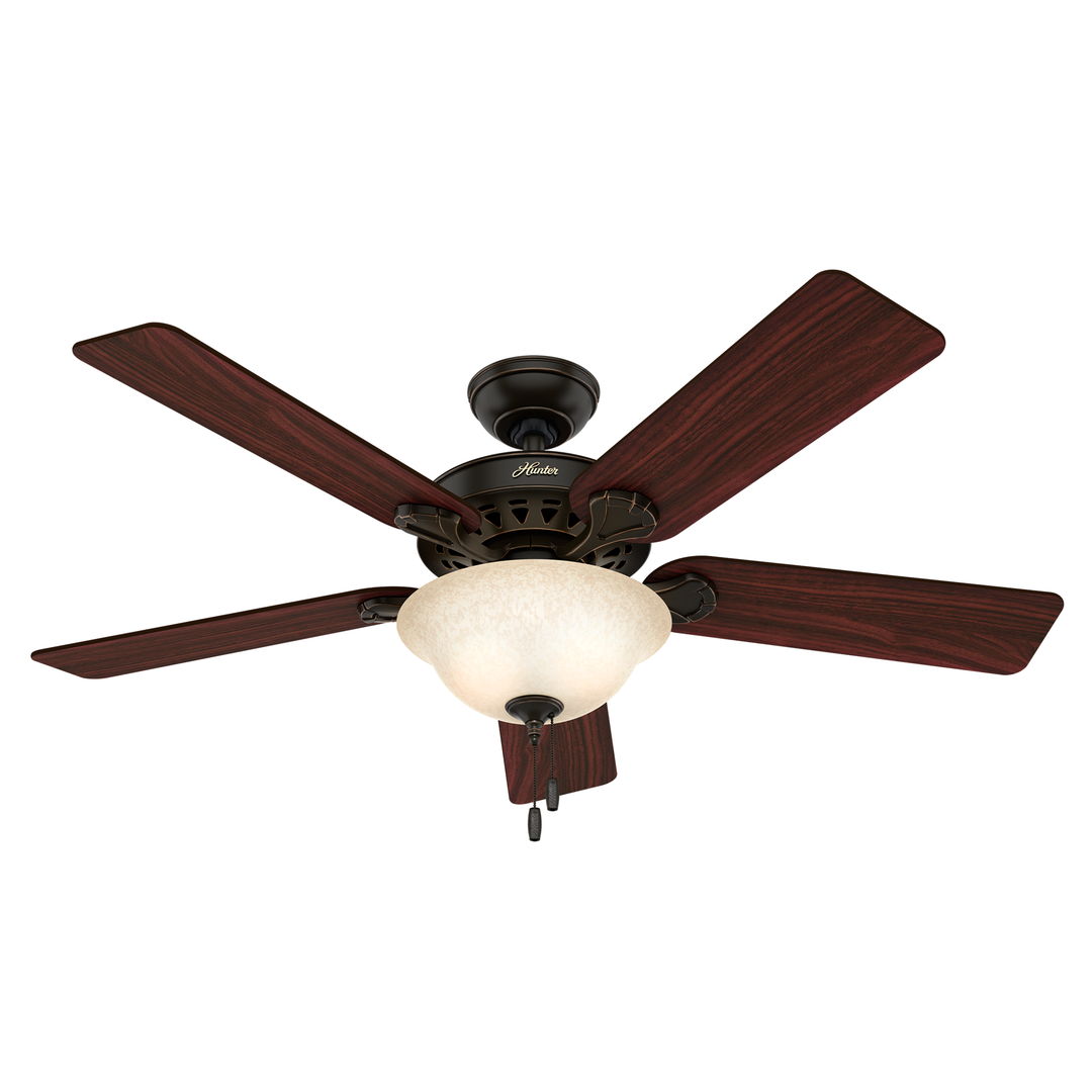 Hunter 52 inch Waldon Ceiling Fan with LED Light Kit and Pull Chain Indoor Ceiling Fans Hunter