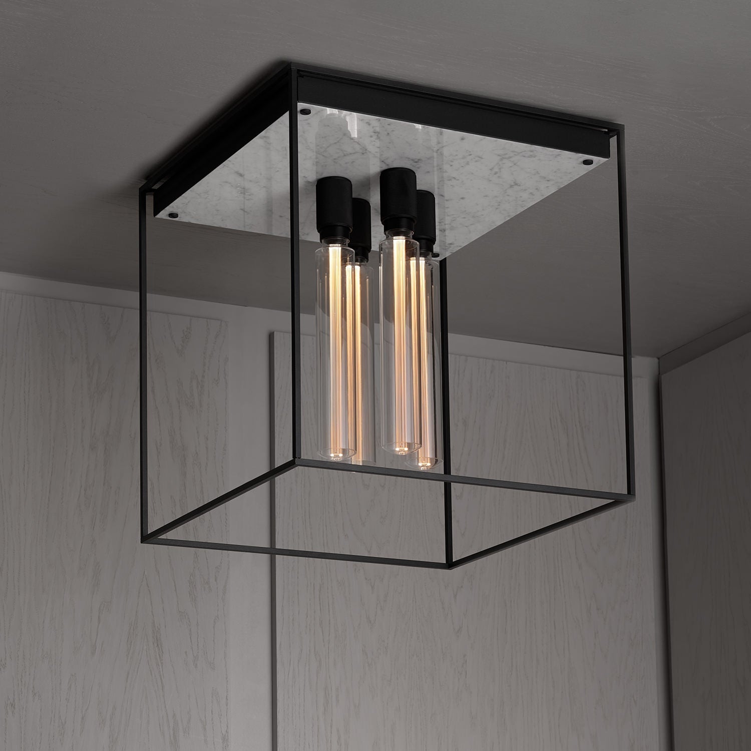Buster + Punch Caged Ceiling 4.0 Flush Mount Ceiling Light Buster + Punch White Marble  