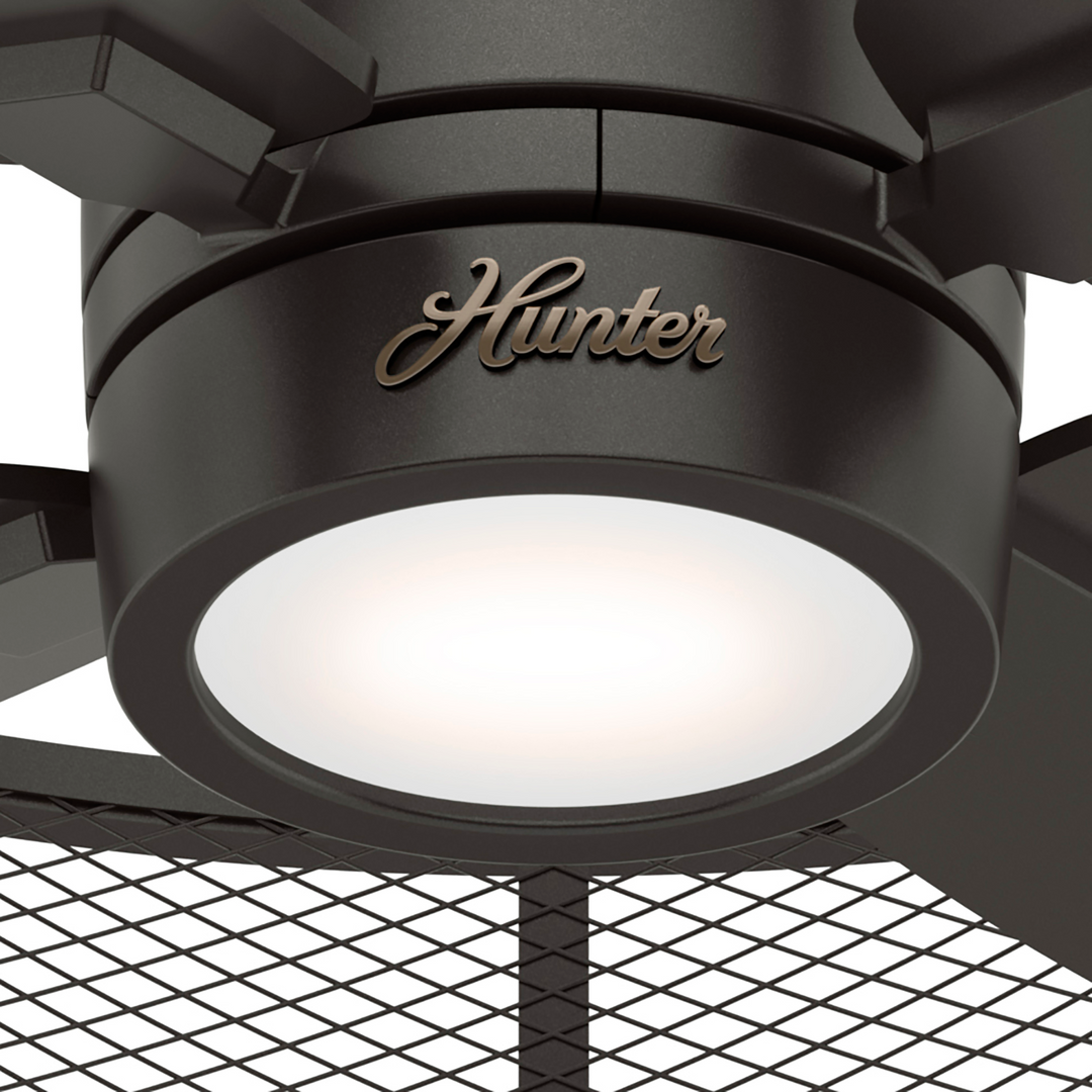 Hunter 21 inch Ceiling Fan with LED Light Kit and Wall Control Indoor Ceiling Fans Hunter Noble Bronze Noble Bronze / Latte Oak Painted Cased White