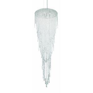 Schonbek Chantant 6 Light Pendant in Stainless Steel with Clear Crystal CH2413 Pendants Schonbek 1870 Clear Heritage  