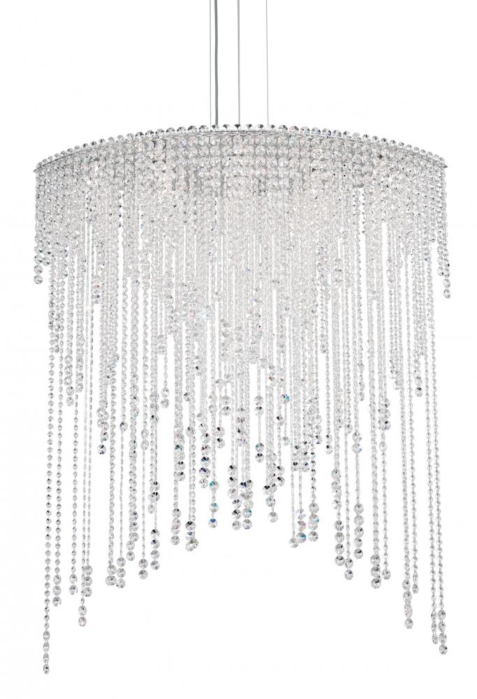 Schonbek Chantant 8 Light Pendant in Stainless Steel with Clear Crystal CH4813 Pendants Schonbek 1870 Clear Heritage  