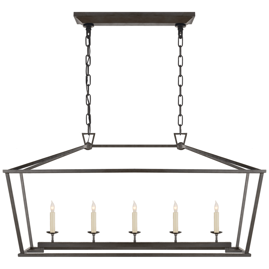 Visual Comfort Darlana Medium Linear Lantern Pendants Visual Comfort & Co. Aged Iron No Option 