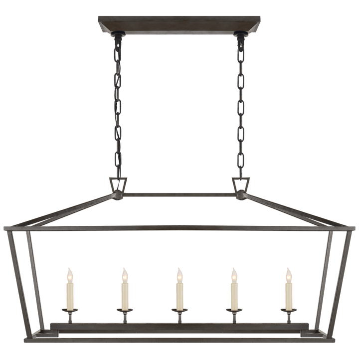 Visual Comfort Darlana Medium Linear Lantern Pendants Visual Comfort & Co. Aged Iron No Option 