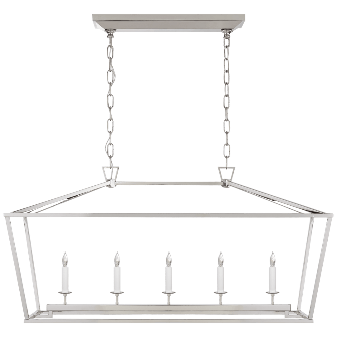 Visual Comfort Darlana Medium Linear Lantern Pendants Visual Comfort & Co. Polished Nickel No Option 