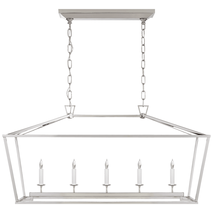 Visual Comfort Darlana Medium Linear Lantern Pendants Visual Comfort & Co. Polished Nickel No Option 