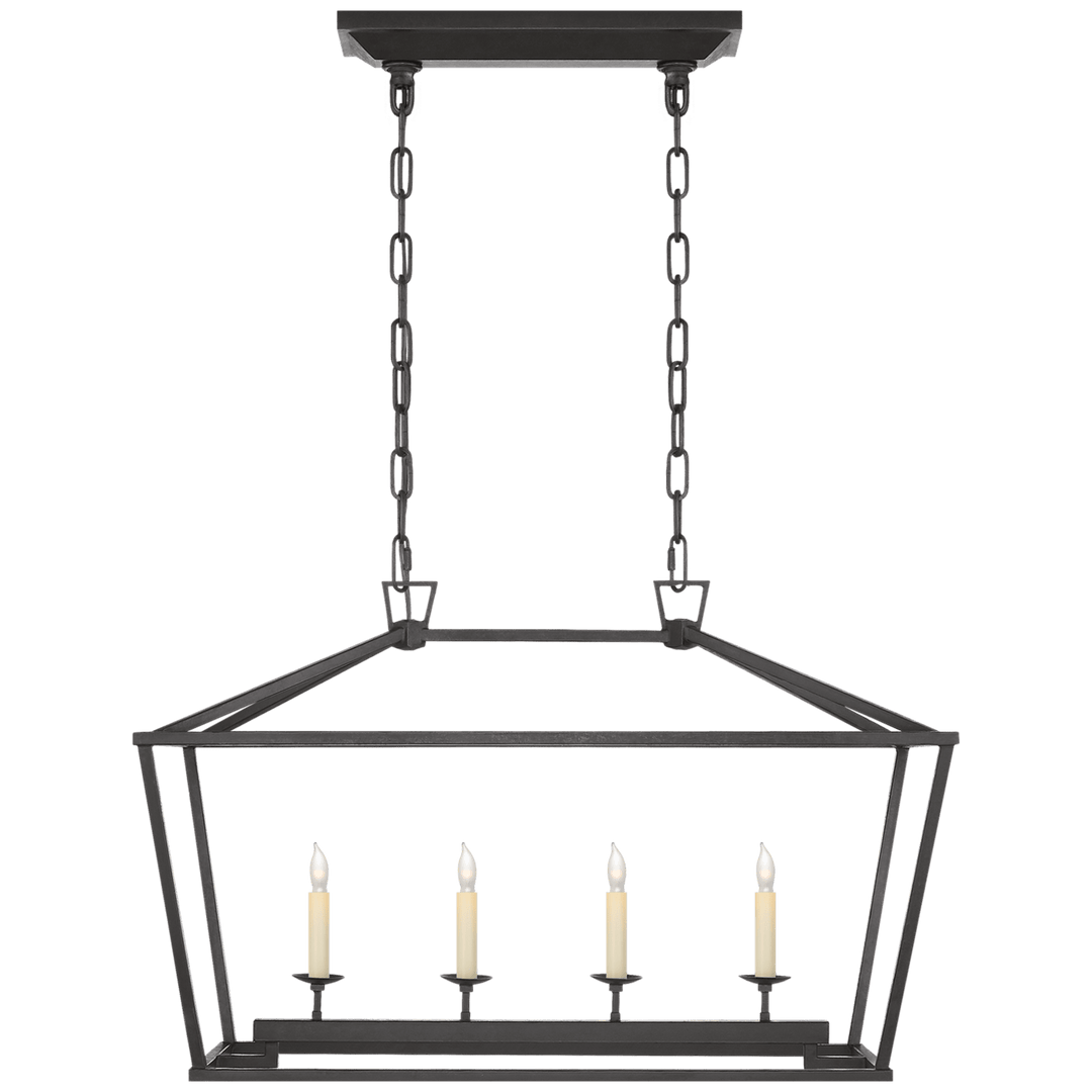 Visual Comfort Darlana Small Linear Lantern Pendants Visual Comfort & Co. Aged Iron No Option 