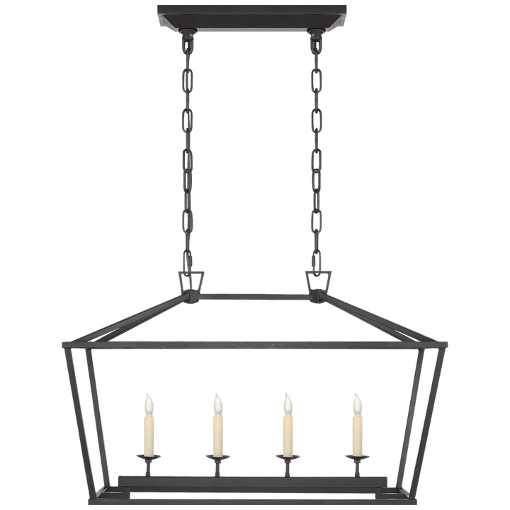 Visual Comfort Darlana Small Linear Lantern Pendants Visual Comfort & Co. Aged Iron No Option 