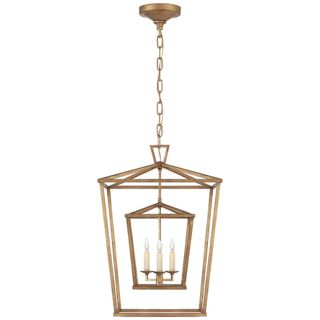 Visual Comfort Darlana Medium Double Cage Lantern Pendants Visual Comfort & Co. Gilded Iron No Option 