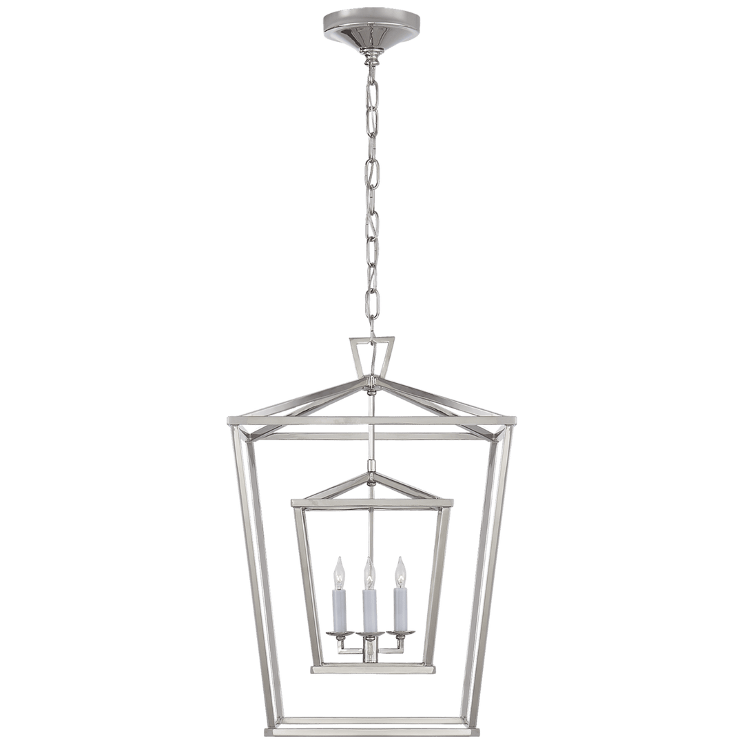 Visual Comfort Darlana Medium Double Cage Lantern Pendants Visual Comfort & Co. Polished Nickel No Option 