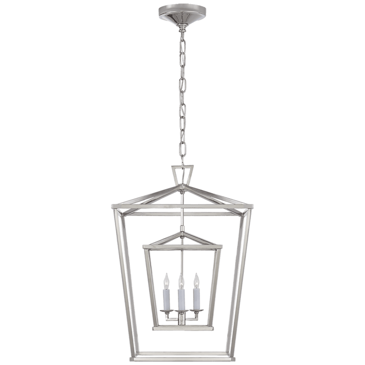 Visual Comfort Darlana Medium Double Cage Lantern Pendants Visual Comfort & Co. Polished Nickel No Option 