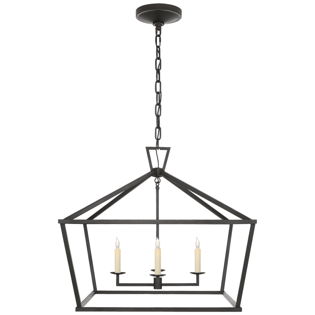 Visual Comfort Darlana Medium Wide Lantern Pendants Visual Comfort & Co. Aged Iron No Option 