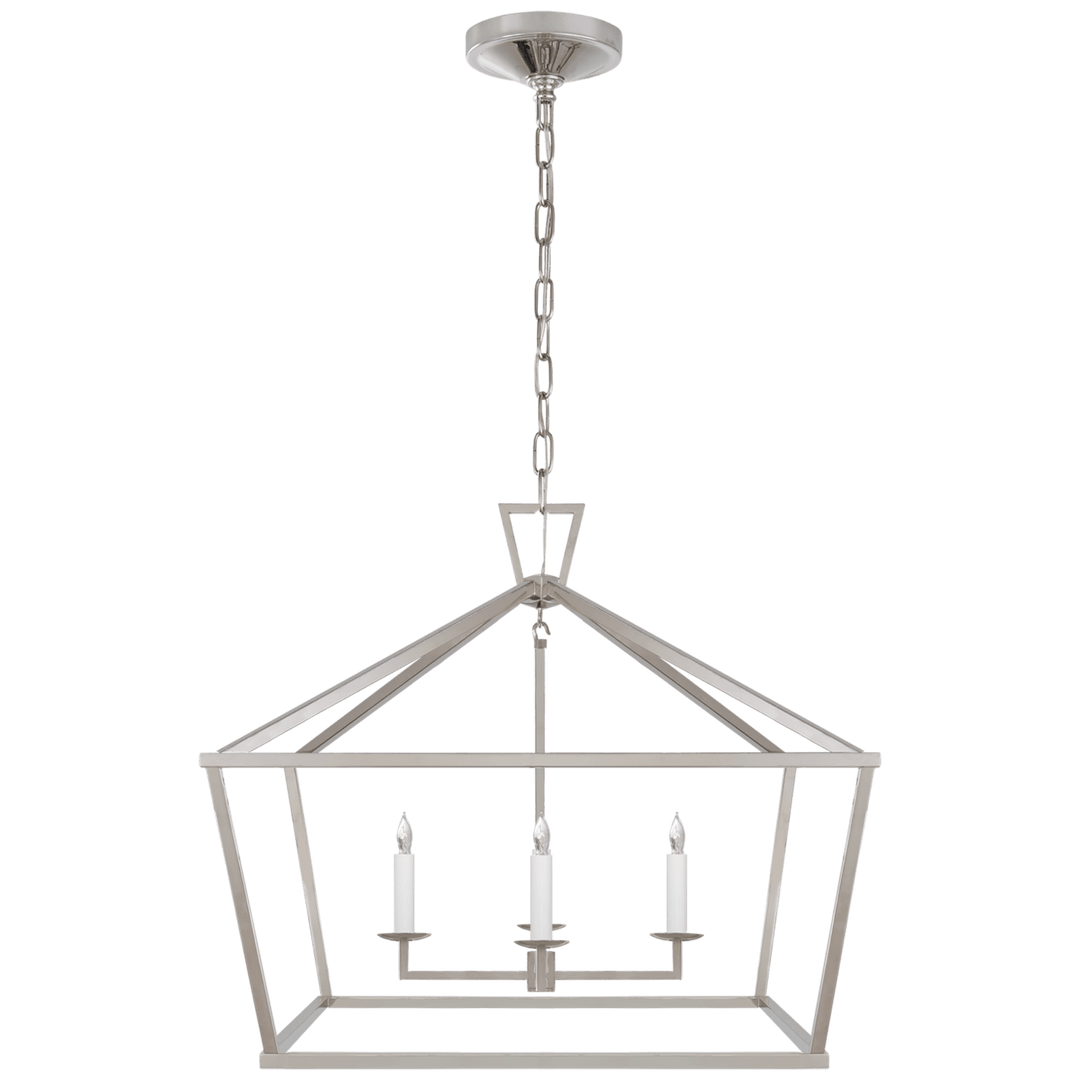 Visual Comfort Darlana Medium Wide Lantern Pendants Visual Comfort & Co. Polished Nickel No Option 