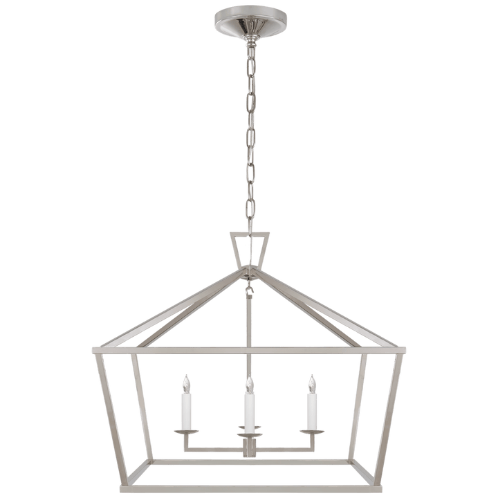 Visual Comfort Darlana Medium Wide Lantern Pendants Visual Comfort & Co. Polished Nickel No Option 