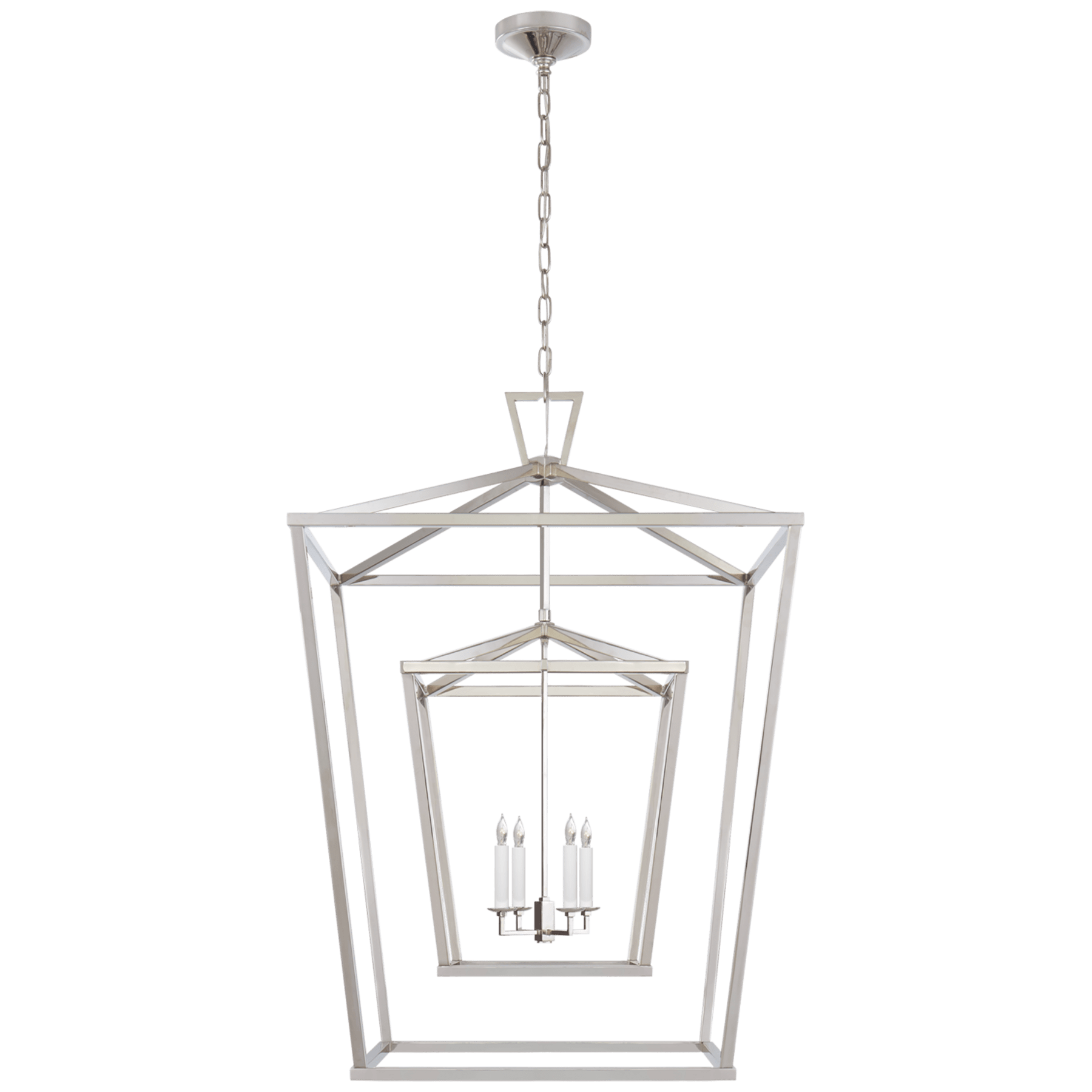Visual Comfort Darlana Extra Large Double Cage Lantern Lantern Visual Comfort Polished Nickel No Option 
