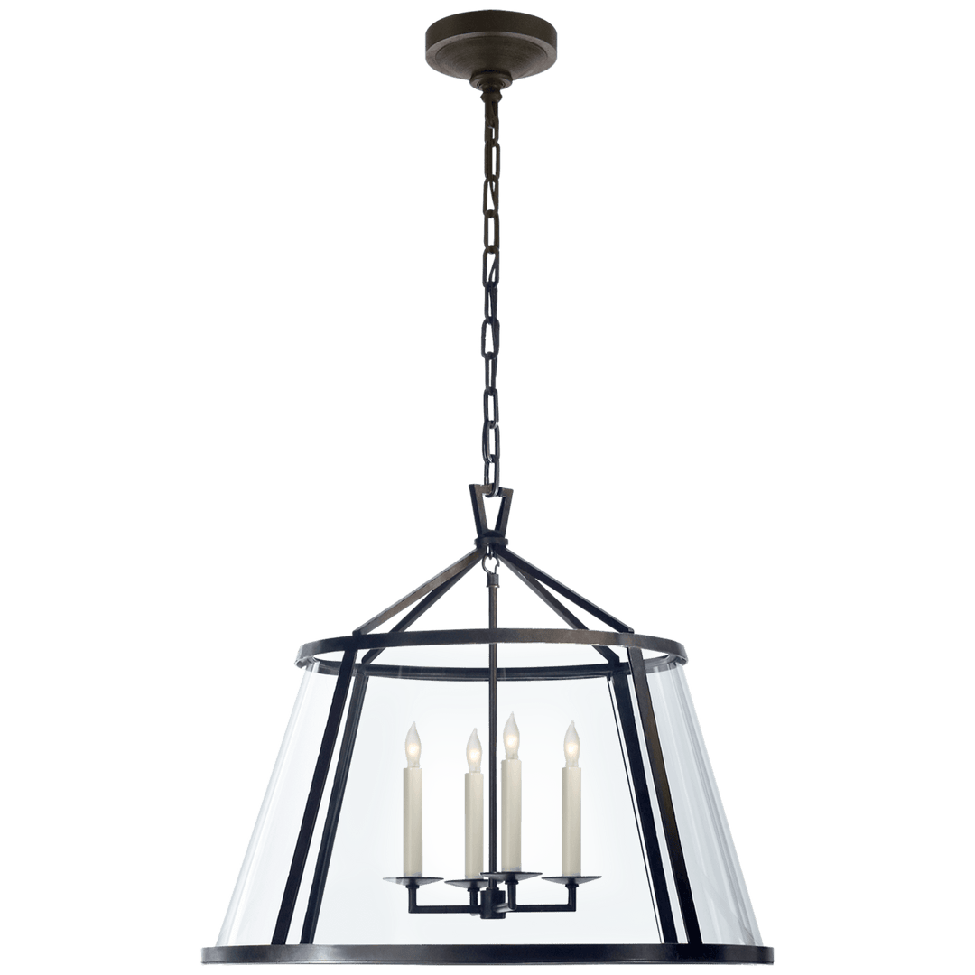 Visual Comfort Darlana 24" Pendant Pendants Visual Comfort & Co. Aged Iron Clear Glass 