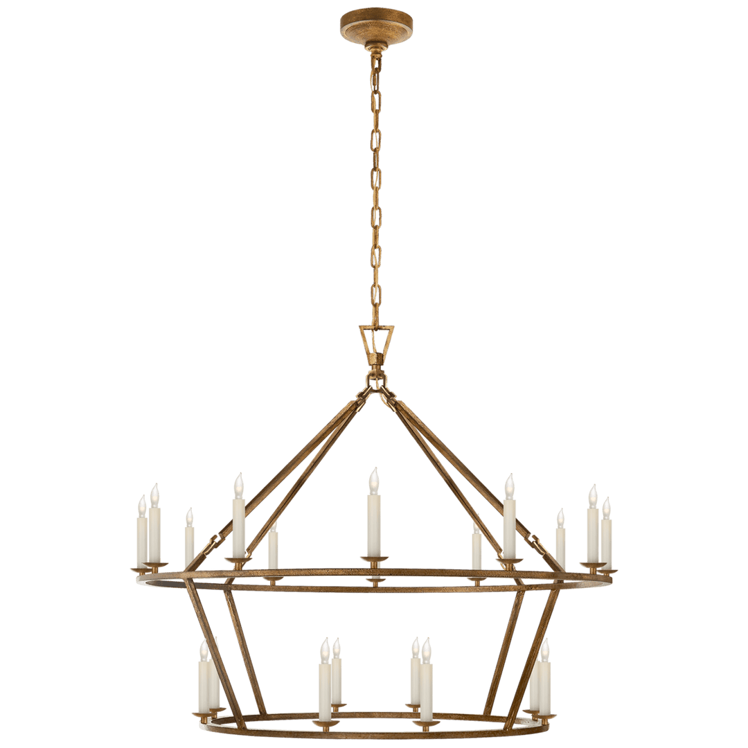 Visual Comfort Darlana Large Two-Tiered Ring Chandelier Chandeliers Visual Comfort & Co. Gilded Iron No Option 