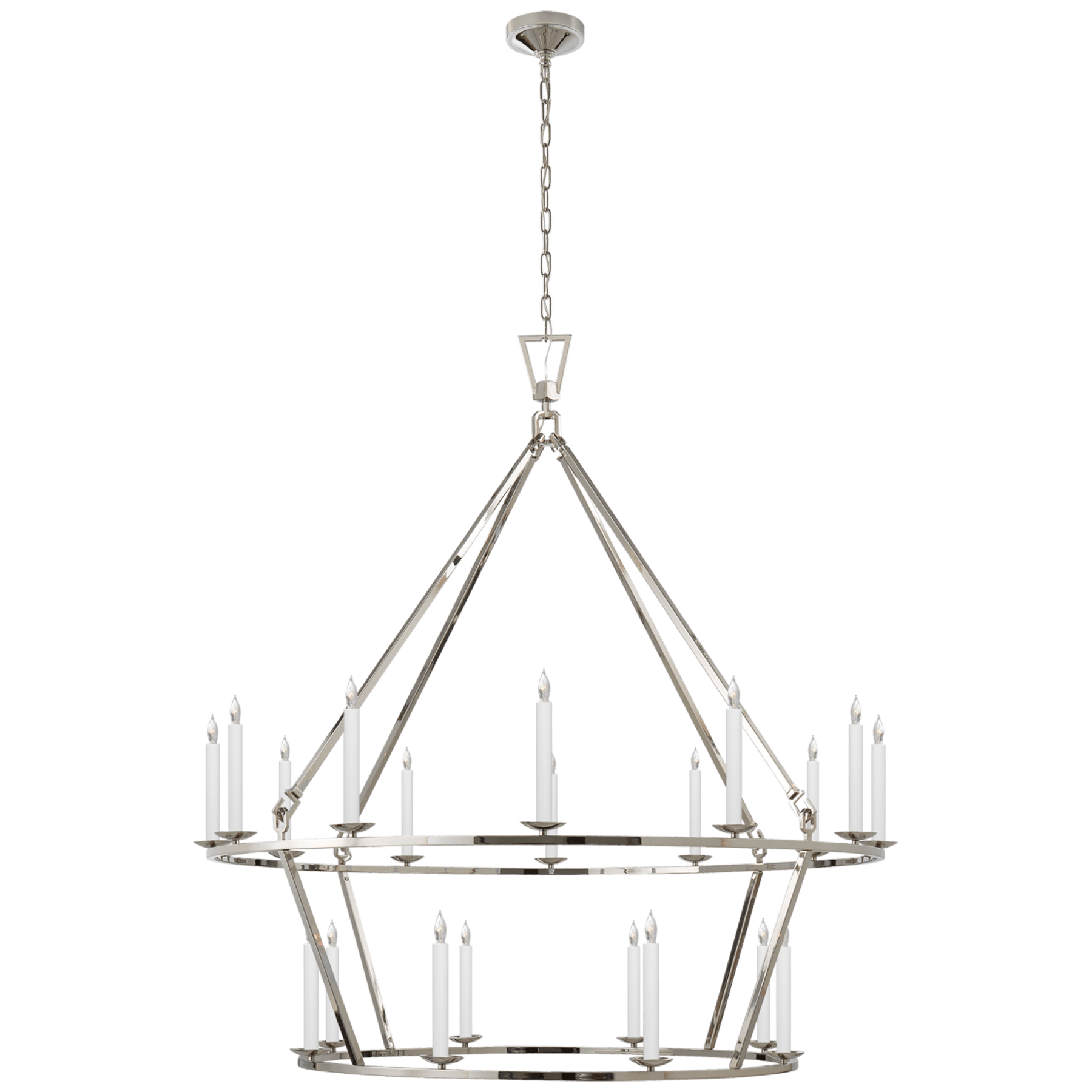 Visual Comfort Darlana Extra Large Two-Tier Chandelier Chandeliers Visual Comfort Polished Nickel No Option 
