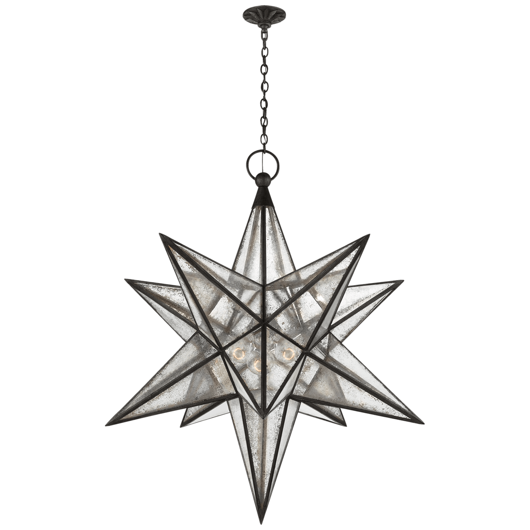 Visual Comfort Moravian XL Star Lantern Lantern Visual Comfort Aged Iron Antique Mirror 