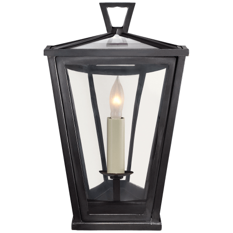 Visual Comfort Darlana Mini 3/4 Wall Lantern Outdoor Flush Mounts Visual Comfort & Co. Bronze Clear Glass 