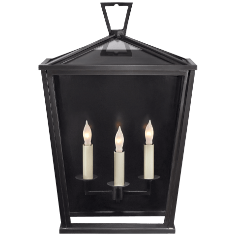 Visual Comfort Darlana Medium 3/4 Lantern Outdoor Flush Mounts Visual Comfort & Co. Bronze Clear Glass 