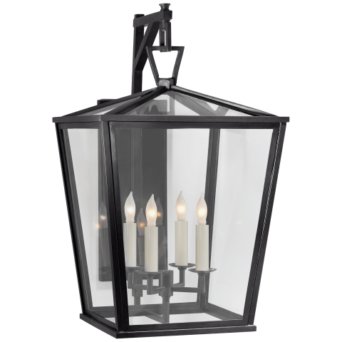 Visual Comfort Darlana Medium Bracket Lantern Outdoor Flush Mounts Visual Comfort & Co. Bronze Clear Glass 