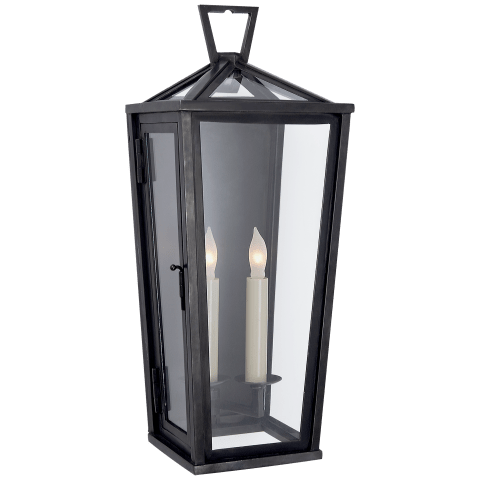 Visual Comfort Darlana Small Tall 3/4 Wall Lantern Outdoor Light Fixture Visual Comfort Bronze No Option 