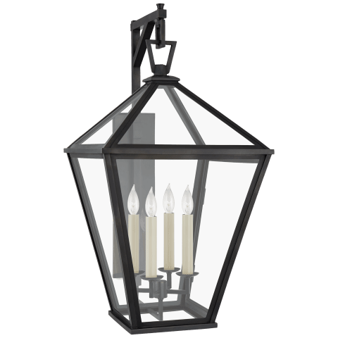 Visual Comfort Classic Darlana Large Bracketed Wall Lantern Outdoor l Wall Visual Comfort Bronze Clear Glass 
