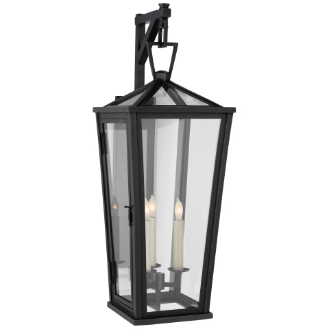 Visual Comfort Darlana Medium Tall Bracketed Wall Lantern Outdoor Flush Mounts Visual Comfort & Co. Bronze Clear Glass 