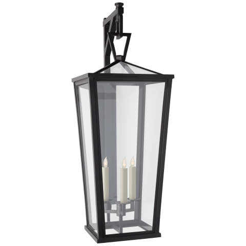 Visual Comfort Darlana Grande Tall Bracketed Wall Lantern Outdoor Wall Lights Visual Comfort & Co. Bronze Clear Glass 